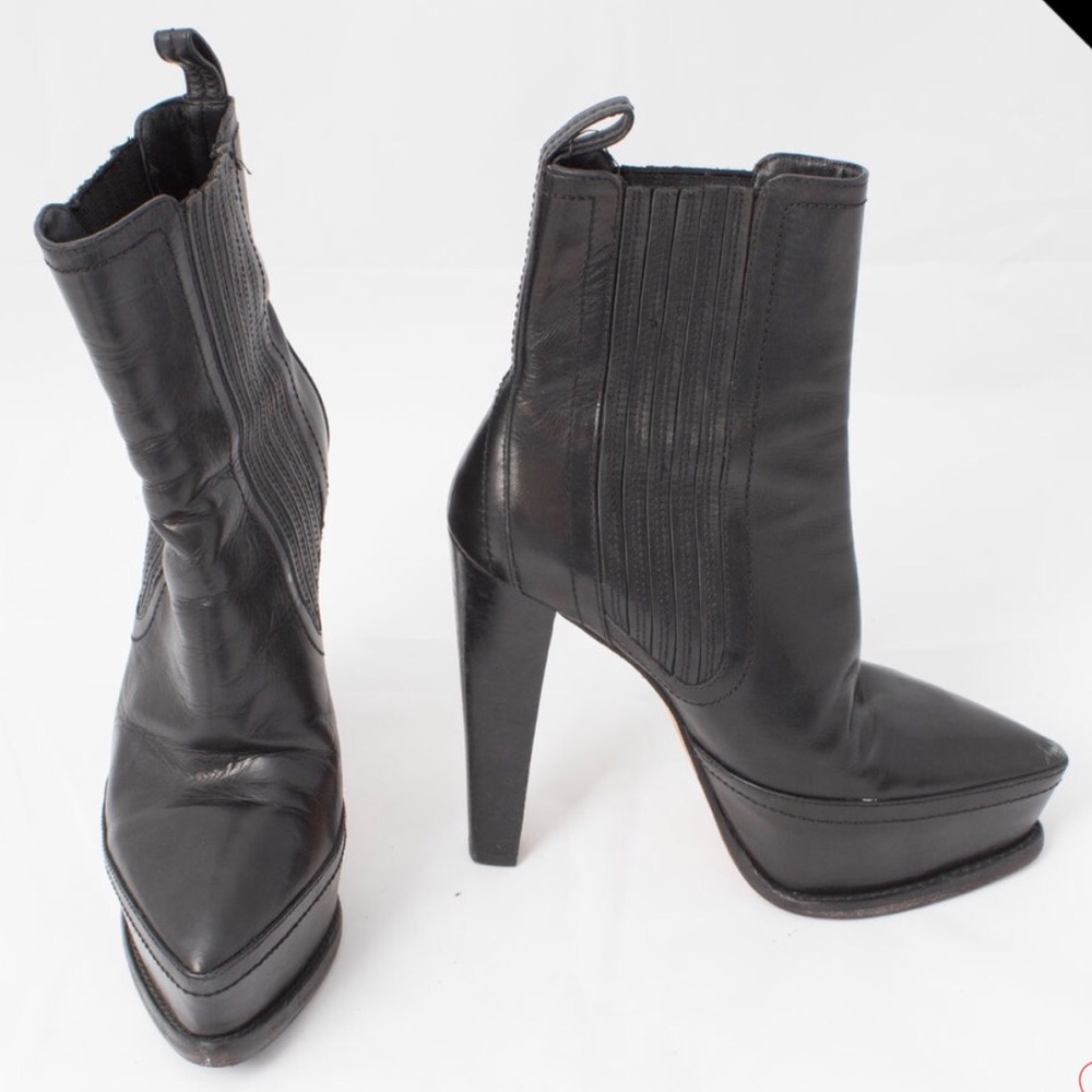 Alexander Wang black leather booties